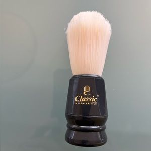 Classic Brand SYNTEX 4" tall SHAVE BRUSH Green Acrylic Handle Nylon Bristles NEW